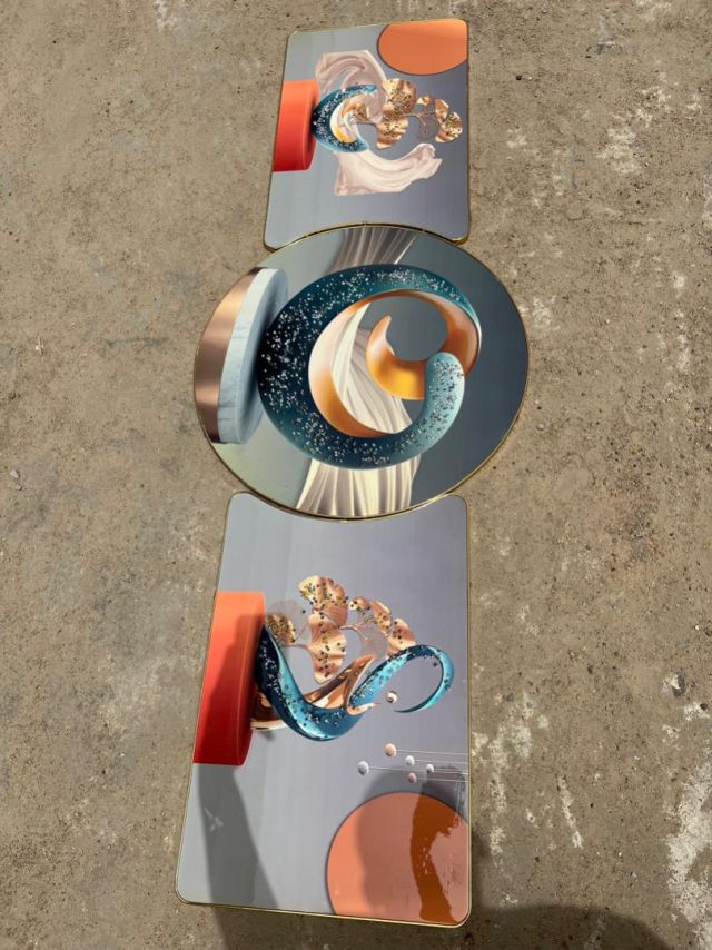 wallmantra Ceramic Wall Plates With Modern Art Design Round Shape, Wall Hanging.