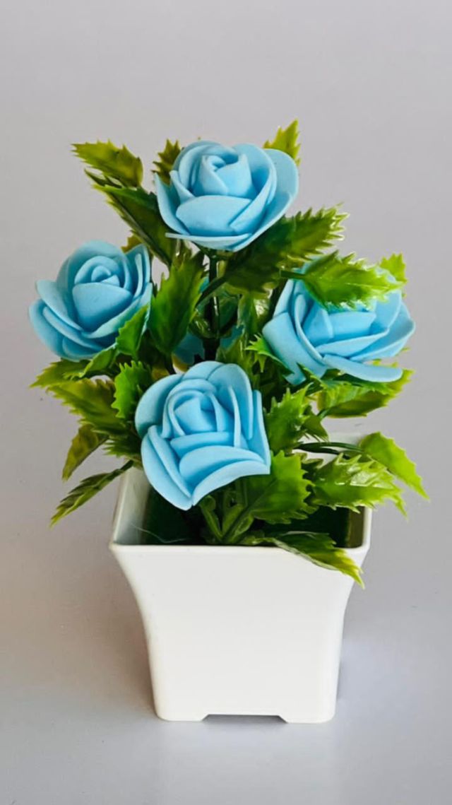 Balcony Home Bedroom Led Rose Decorative Table Lamp Artificial Bedside Flower Pot