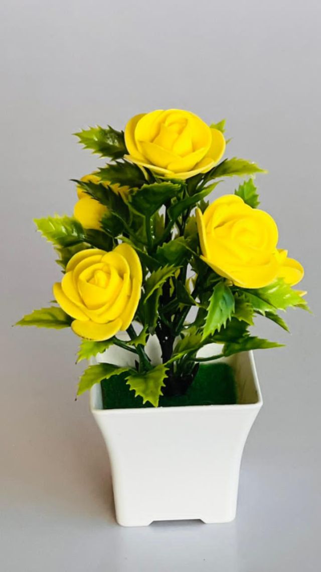 Balcony Home Bedroom Led Rose Decorative Table Lamp Artificial Bedside Flower Pot