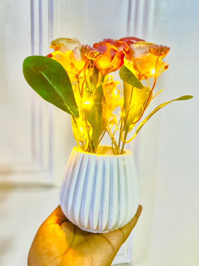 Pot Stake Lights Table Centerpieces Kids Adults Pink Tulips